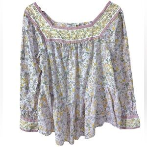 American Eagle Outfitters Floral Blouse Size S Pink Relaxed Summer Boho